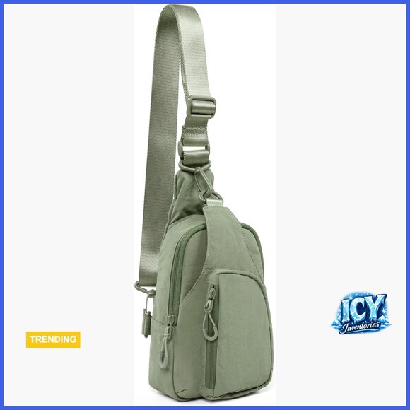 Water Resistant Nylon Sling Bag with Adjustable Strap and Multiple Pockets main image 7